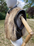 Vintage Fur Gilet Waistcoat with Leather Trim