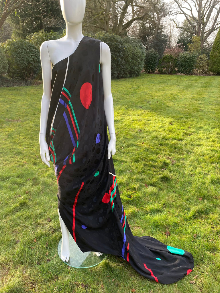 Vintage 1980s Japanese Designer HACHI One Shoulder Gown β Marina Vintage Uk