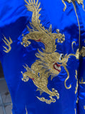 Vintage Chinese Silk Jacket with Gold Metallic Lame Dragon Embroidery