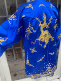 Vintage Chinese Silk Jacket with Gold Metallic Lame Dragon Embroidery