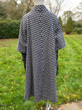 Vintage Fabiani White & Navy Check Swing Coat