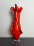 Vintage Murano Empoli Red Glass Vase