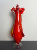 Vintage Murano Empoli Red Glass Vase