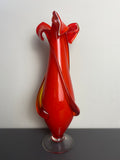 Vintage Murano Empoli Red Glass Vase