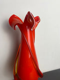 Vintage Murano Empoli Red Glass Vase