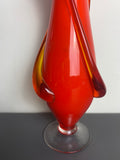 Vintage Murano Empoli Red Glass Vase