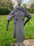 Vintage Fabiani White & Navy Check Swing Coat