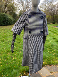 Vintage Fabiani White & Navy Check Swing Coat