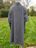 Vintage Fabiani White & Navy Check Swing Coat