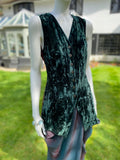 Green Crushed Velvet Waistcoat