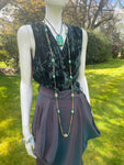 Dichroic Green Murano Glass Foiled Cross