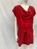 Marithe Francoise Girbaud Millesime Red Suede Dress