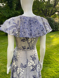 1970s Vintage Peacock Print Maxi Dress
