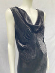 Vintage 1930s Bias Cut Velvet Silk Dress