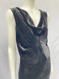 Vintage 1930s Bias Cut Velvet Silk Dress