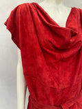 Marithe Francoise Girbaud Millesime Red Suede Dress