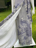 1970s Vintage Peacock Print Maxi Dress