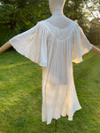 Vintage White Crinkle Cotton Dress Free Size