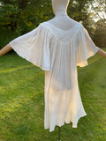 Vintage White Crinkle Cotton Dress Free Size