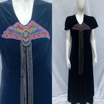 Vintage 1920s Egyptian Revival Dress with Pharaoh Beading