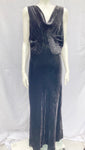 Vintage 1930s Bias Cut Velvet Silk Dress