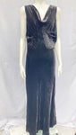 1930s Bias Cut Velvet Silk Dress