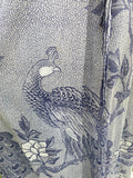 1970s Vintage Peacock Print Maxi Dress