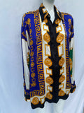 Vintage Men’s silk shirt with Sun King / Medusa Head Print