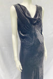 Vintage 1930s Bias Cut Velvet Silk Dress