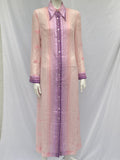 Colin Glascoe Gauze Cotton Pink Caftan Dress
