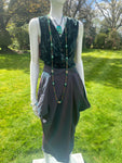 1990s Kenzo City Green Burgundy Iridicent Deconstructed Skirt