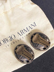 Vintage Giorgio Armani Clip On Earrings In Bronze Colour Metal