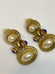 Vintage 1980s Dangling Pearl Clip-On Earrings