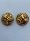 D’Orlan Gold Plated Clip On Earrings With Crystals