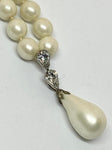 Vintage Faux Pearls Necklace With Large Baroque Pearl Droplet