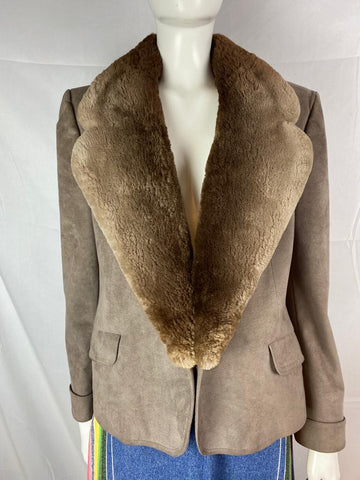 Cojana Vintage Jacket With Real Fur Collar