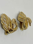 Grosse Gold Plated Swan Brooch And Swan Clip-On Earrings