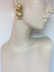 Vintage 1980s Dangling Pearl Clip-On Earrings