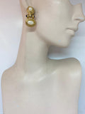 Vintage 1980s Dangling Pearl Clip-On Earrings