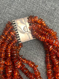 Baltic Amber Bead Necklace with Sterling Silver Clasp