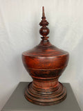Antique Red Lacquer Burmese Offering Bowl