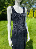 Vintage 1990s Hunza Leopard Devore Bodycon MIDI Dress