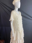 Vintage 1950s White Raffia Hat