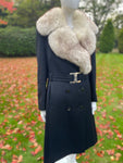 Vintage Basler Modell Black Coat with Fox Collar