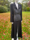 Vintage 1990s Black Maxi Leather Corseted Coat