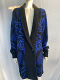 Vintage Blue Mohair Long Cardigan/Coat