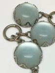 Vintage 1970s Large Opaque Green Semisphere Bracelet
