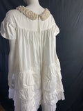 John Rocha White Babydoll Dress with Pearls