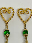 Vintage Long Dangling Heart Earrings