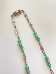 Louis Rousselet Green Glass and Metal Necklace
